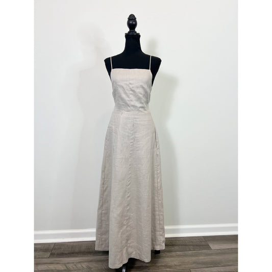 Enza Costa Laced Open Back Dress in Mist Size 3 Maxi Lined Party Cocktail Linen