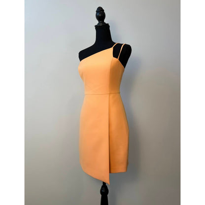 BGBCMaxAzaria Cocktail Asymmetrical Mini Dress in Orange Size 2 Sleeveless Lined