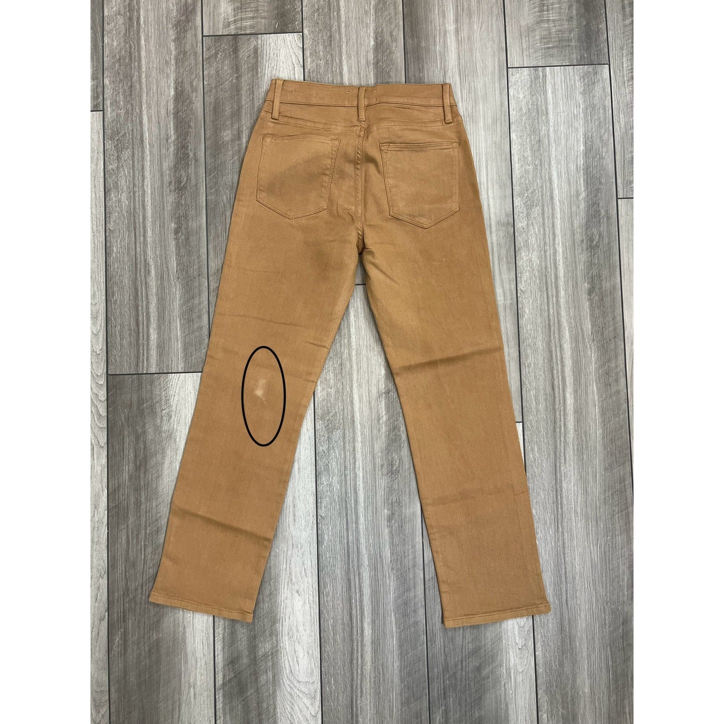 Frame Le High Straight Jeans in Brown/Cognac Size 28 Slim Denim Stretch Classic