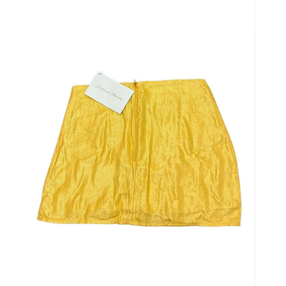 Savannah Morrow Alora Mini Skirt in Sunshine Yellow Small Satin Lined Party