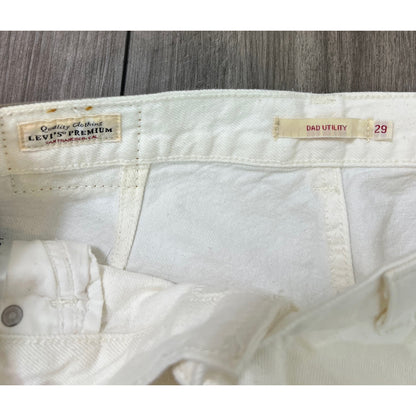 Levi's Dad Utility Jeans in White Size 29 Zip Fly Denim Mid Rise Straight Leg