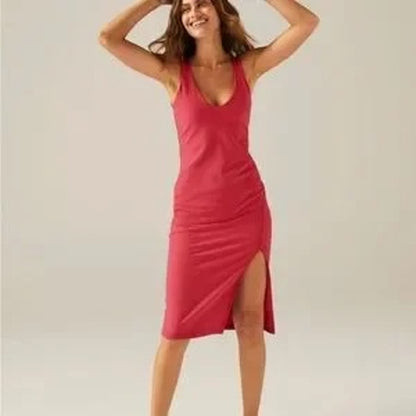 Beyond Yoga Spacedye Inspire Midi Dress in Pink Size XS