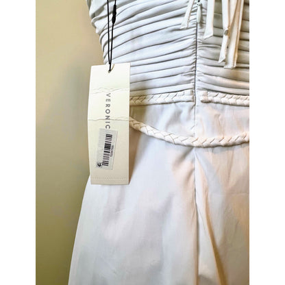 Veronica Beard Tucker Midi Dress in White Size 2 Halter Sleeveless Pleated Front