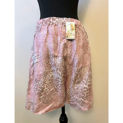 Johnny Was Jayla Linen Shorts in Multicolor Small Animal Print Side Pockets