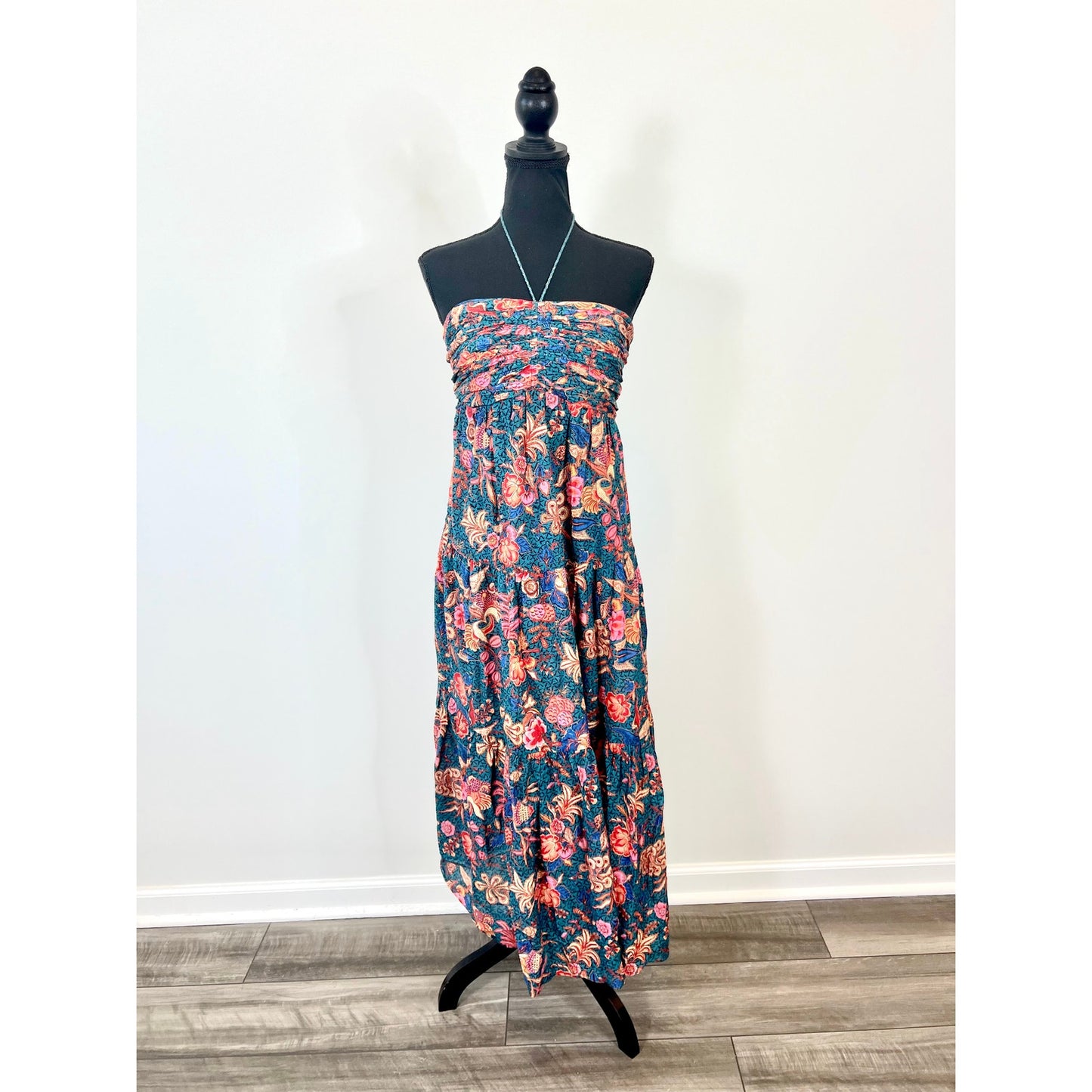 Ulla Johnson Siya Coverup Maxi Dress in Delphinium Large Paisley Floral Halter