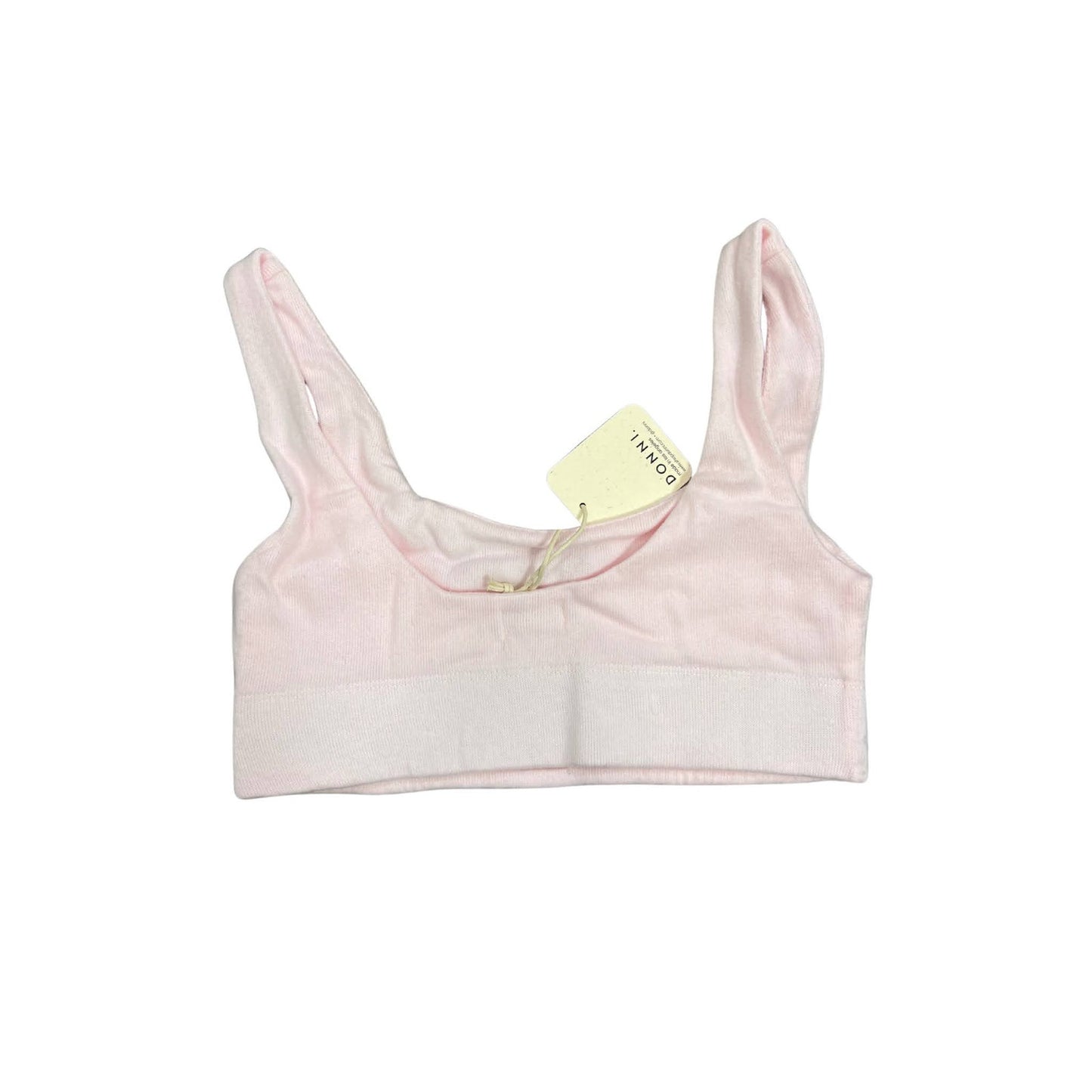 Donni Womens Crop Sweater Bra in Pixie Pink Small Knit Elastic Band Stretch