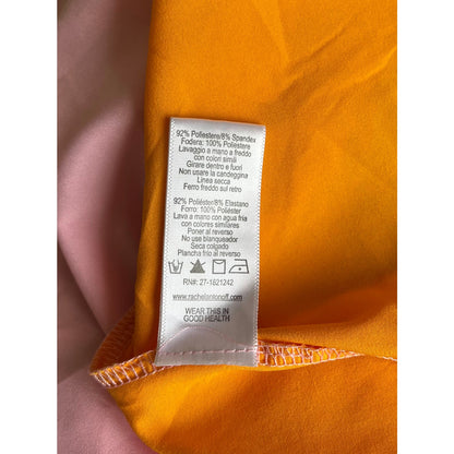NEW Rachel Antonoff Olivia Mesh  Floral Midi Dress Orange/Pink Size 8