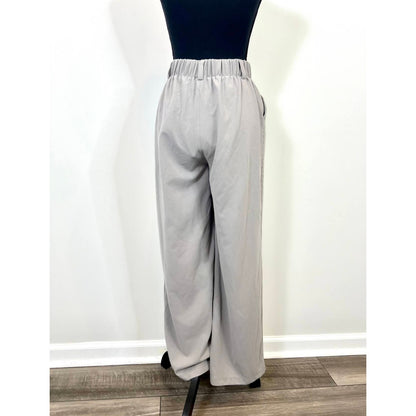 Halara High Waisted Plicated Waffle Work Pants Mink Gray XS Side Pocket Wide Leg