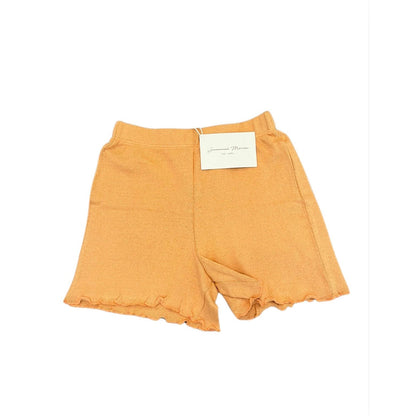 Savannah Morrow Cora Knit Shorts in Peach Pull On Ruffled Hem Beach Summer