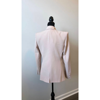 Generation Love Arielle Crepe Blazer in Latte Medium Double Breasted Pockets