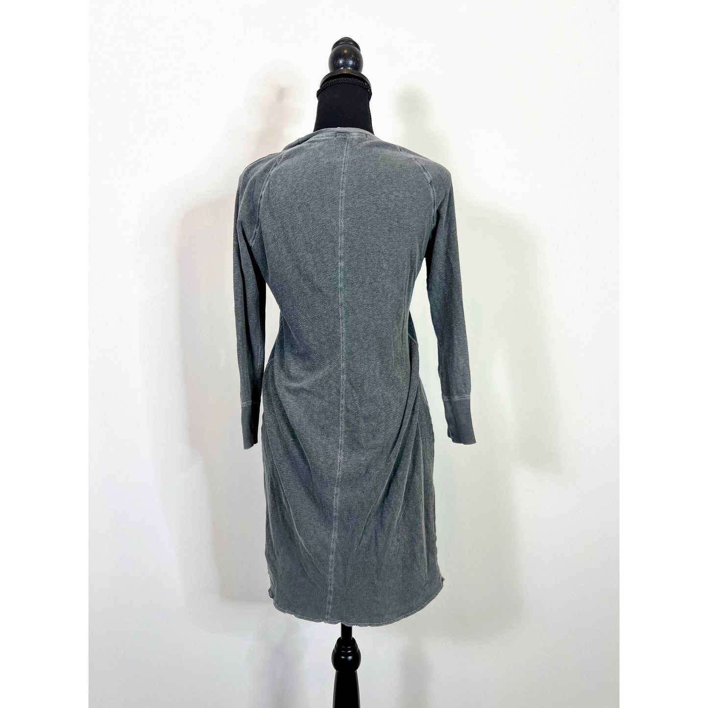 James Perse Raglan Sweatshirt Mini Dress in Heather Gray Size 2 Knit Cotton