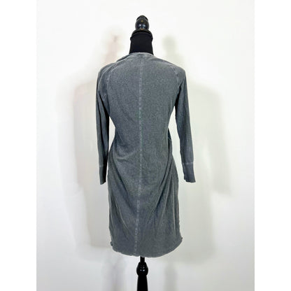 James Perse Raglan Sweatshirt Mini Dress in Heather Gray Size 2 Knit Cotton