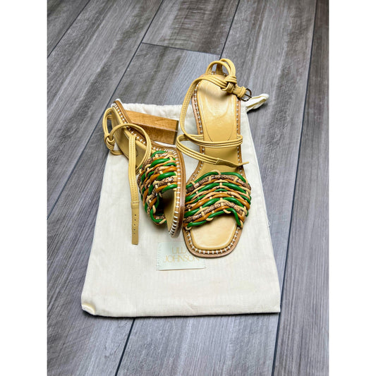 Ulla Johnson Maila Woven High Heel Sandal Shoe Size 40/8.5 Open Toe Strappy