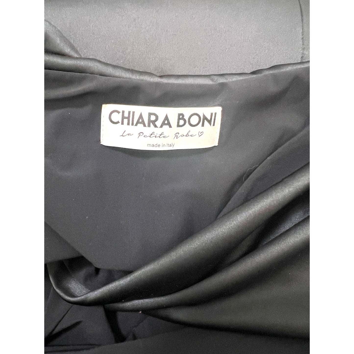 Chiara Boni La Petite Dress Black Medium Robe Florien Satin Midi Cocktail Party