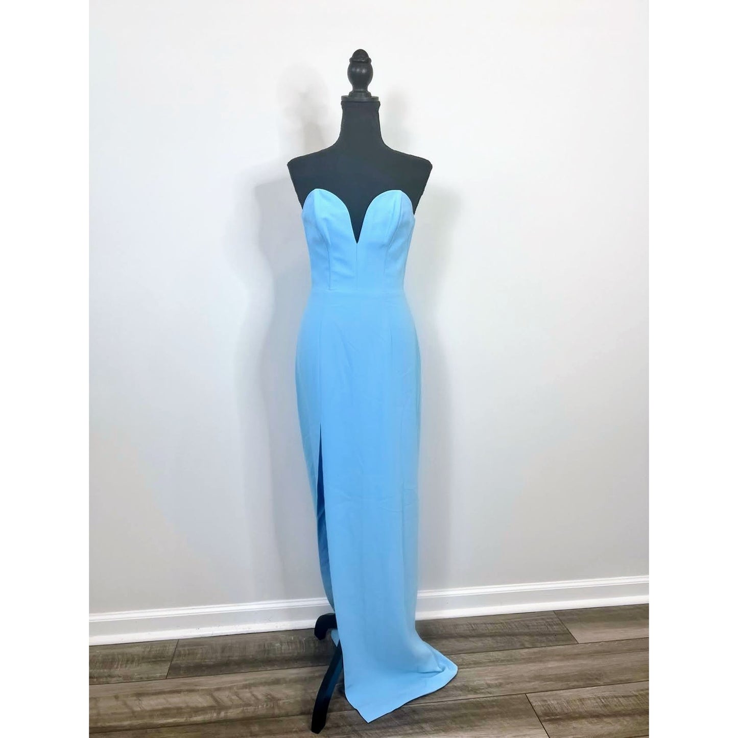 Amanda Uprichard Cherri Gown Maxi Dress  in Pacific Blue XS Sleeveless Lined