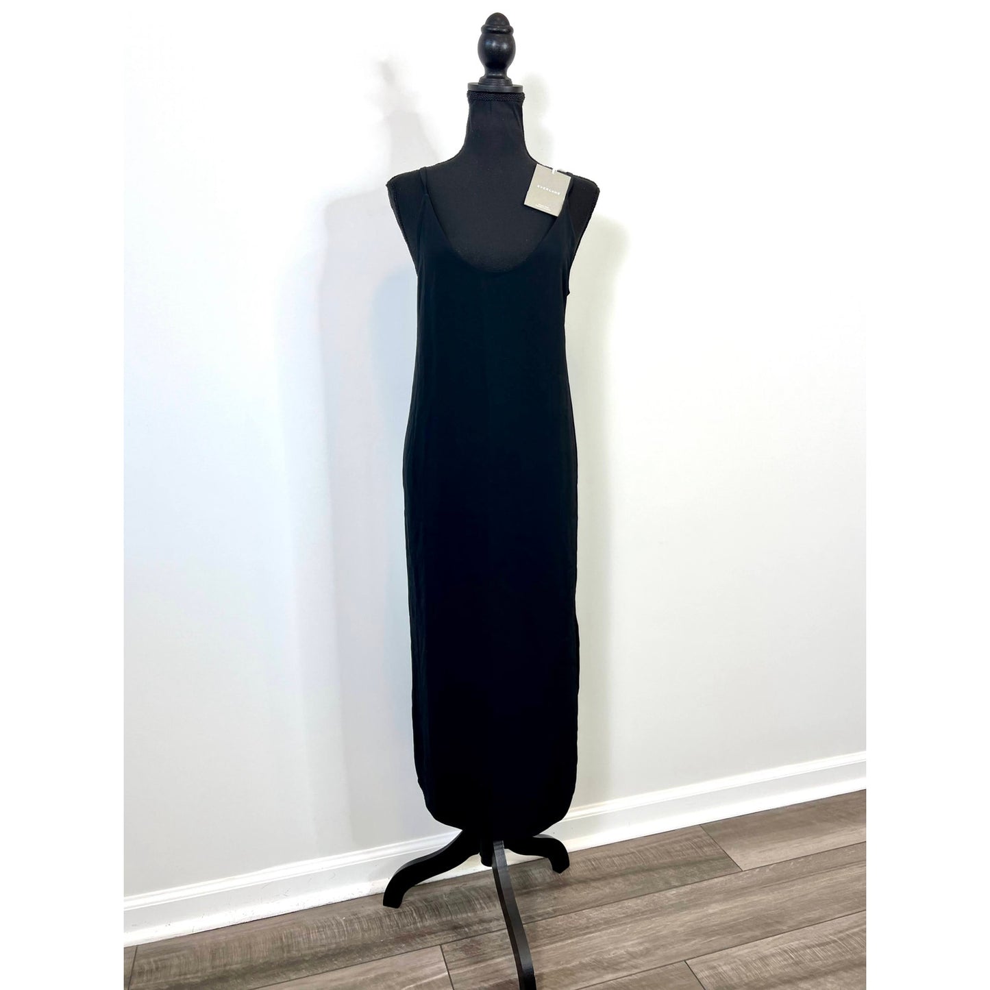 Everlane Midi Dress in Black Small Sleeveless Cotton Classic Gothic Party