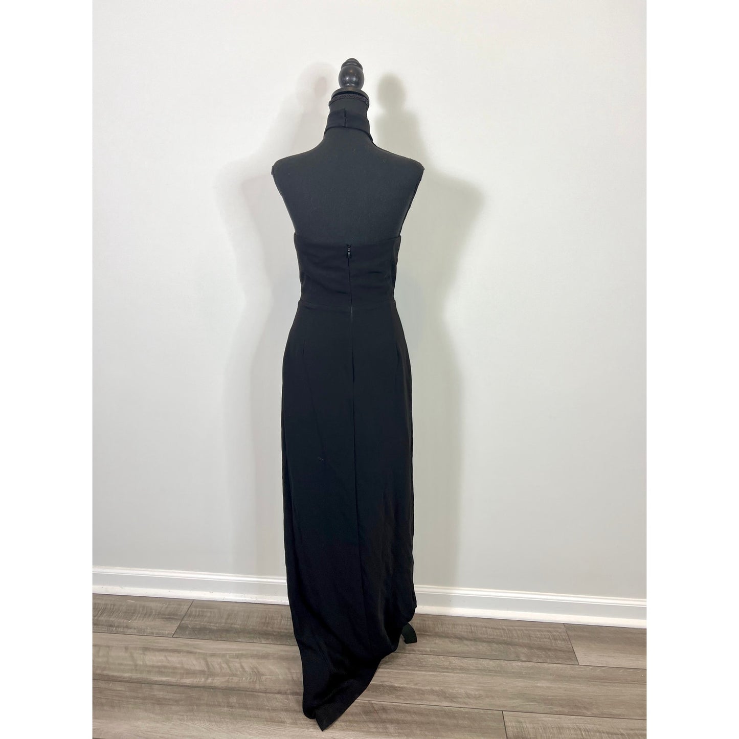 Amanda Uprichard Queen Evening Gown Dress in Black Small Maxi High Neck Cocktail