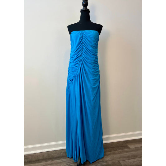 Simon Miller Swizzle Strapless Ruched Maxi Dress in Blue Size XXL Pullover Lined