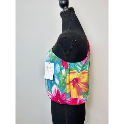 Show Me Your Mumu Heyday One Shoulder Tropical Floral Top Size XL Lined Stretch