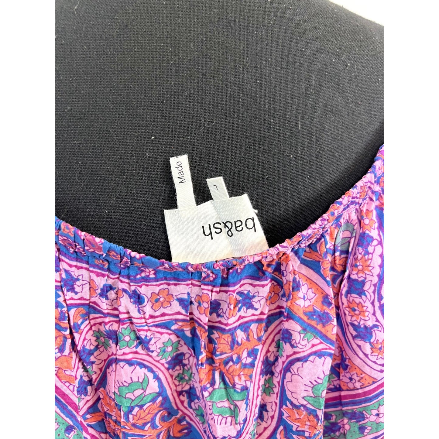 BA&SH Off the Shoulders Fenji Top in Multicolor Large Pullover Paisley Print