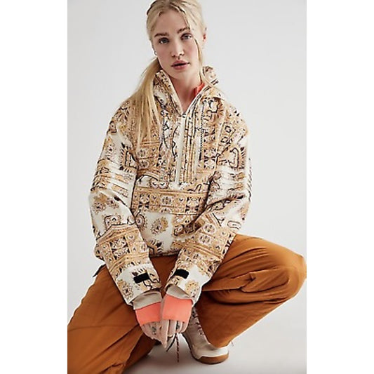 Free People Movement Alpine Glow Ski Pullover Hooded Jacket Size Large