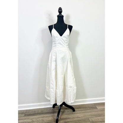 Free People Finer Things Midi Dress in Ivory Small Poplin Lined Wedding Party