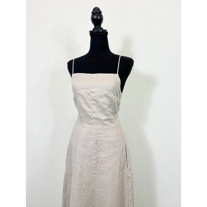 Enza Costa Laced Open Back Dress in Mist Size 3 Maxi Lined Party Cocktail Linen