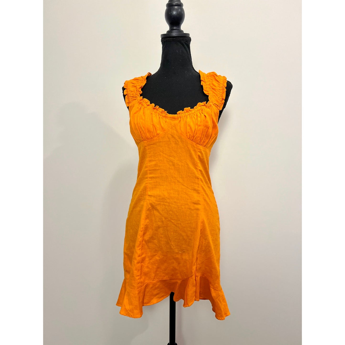 Free People Like A Lady Mini Dress Orange Size XS Sleeveless Frill Ruffle Lined