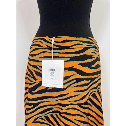 Diane Von Furstenberg Lilo Midi Skirt in Orange Size 10 Animal Print A-Line