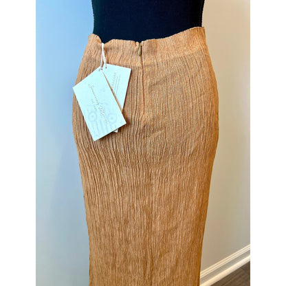 Savannah Morrow Sereia Maxi Skirt in Sandstone Small Sheer Textured Unlined