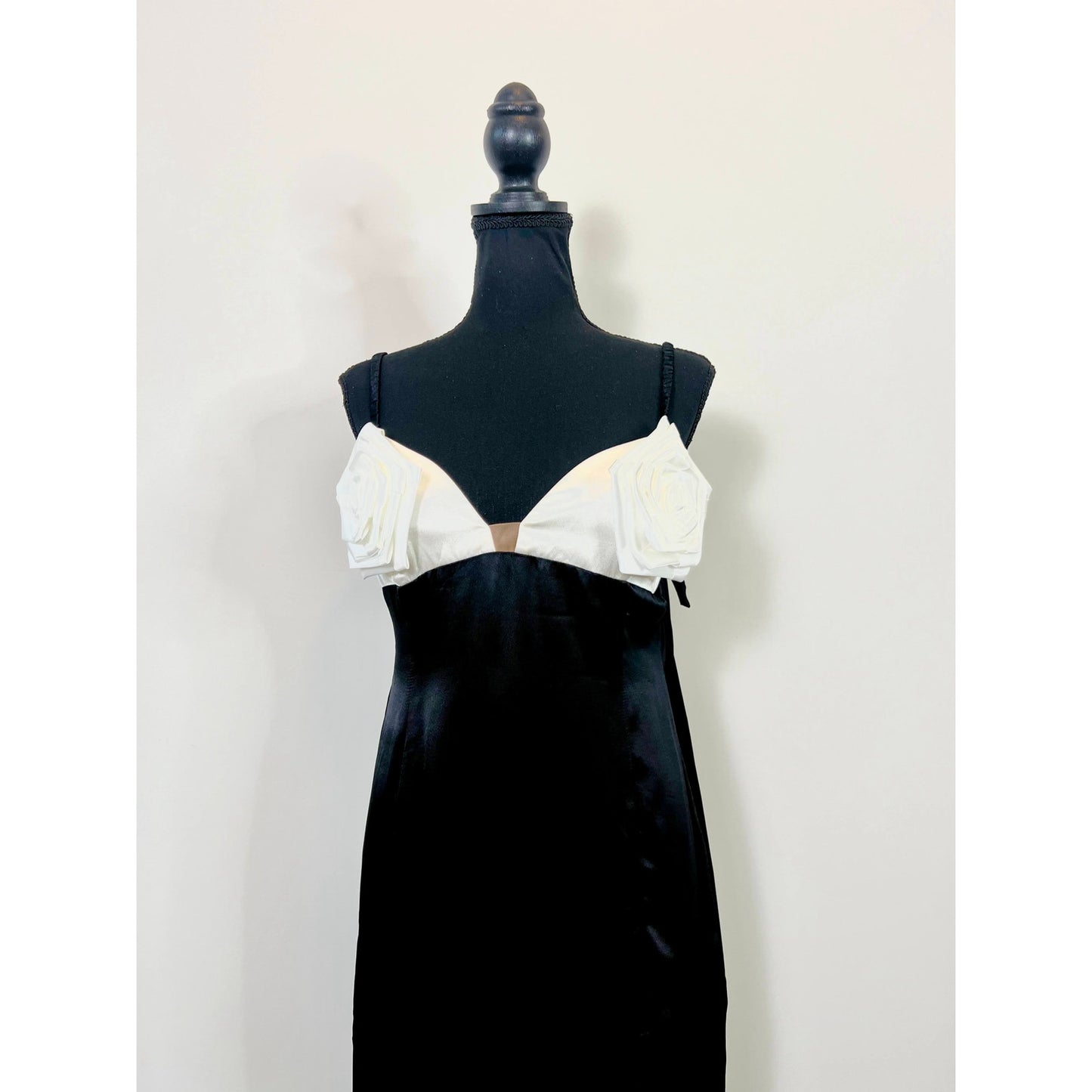 For Love & Lemons Rita Midi Dress in Black/White Large Gothic Party Cocktail