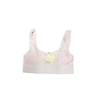 Donni Womens Crop Sweater Bra in Pixie Pink Small Knit Elastic Band Stretch