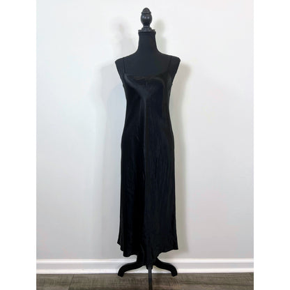 Vince Satin Slip Midi Dress in Black Size XS Sleeveless Pullover Unlined