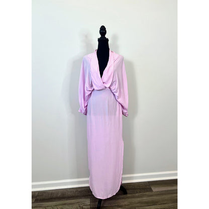 SWF Plunge Maxi Sunset Dress in Resurrection Pink Size XS Cinched Waist Kimono