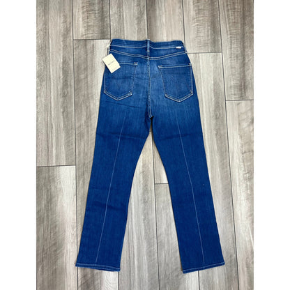 Mother The Pixie Ride Ankle Jeans in Taxi Blue Size 31 Button Fly Denim Pockets