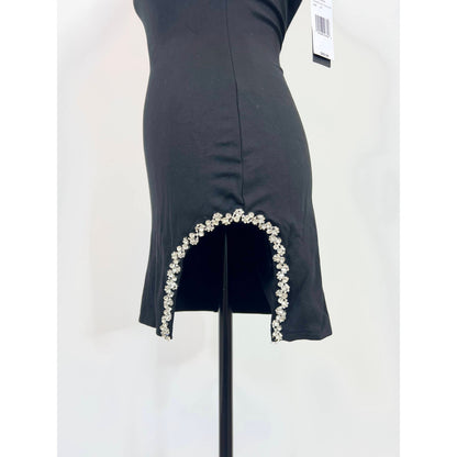 Lulus Elevated Hottie Mini Dress in Black Size XS Rhinestone Embellished Stretch