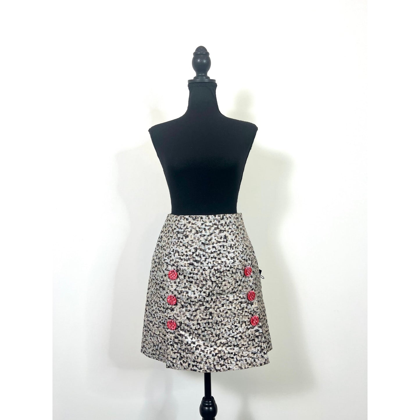 Dolce & Gabbana Double Breasted Mini Skirt Size US 4 Animal Print Lined Party