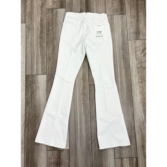 Frame Le High Flare Jeans White Size 31 Denim Zip Fly High Rise Stretch Pockets