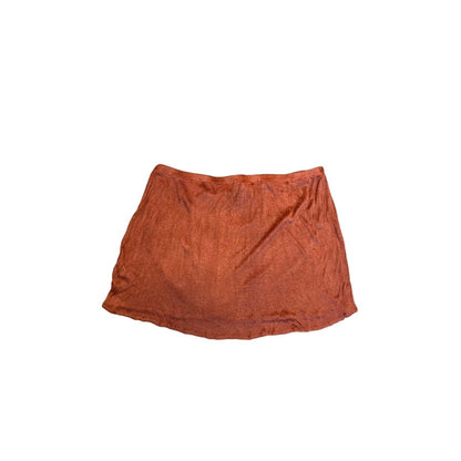 Savannah Morrow Ayra Mini Wrap Skirt in Paprika XL Pull On Knit Pleated Ruched