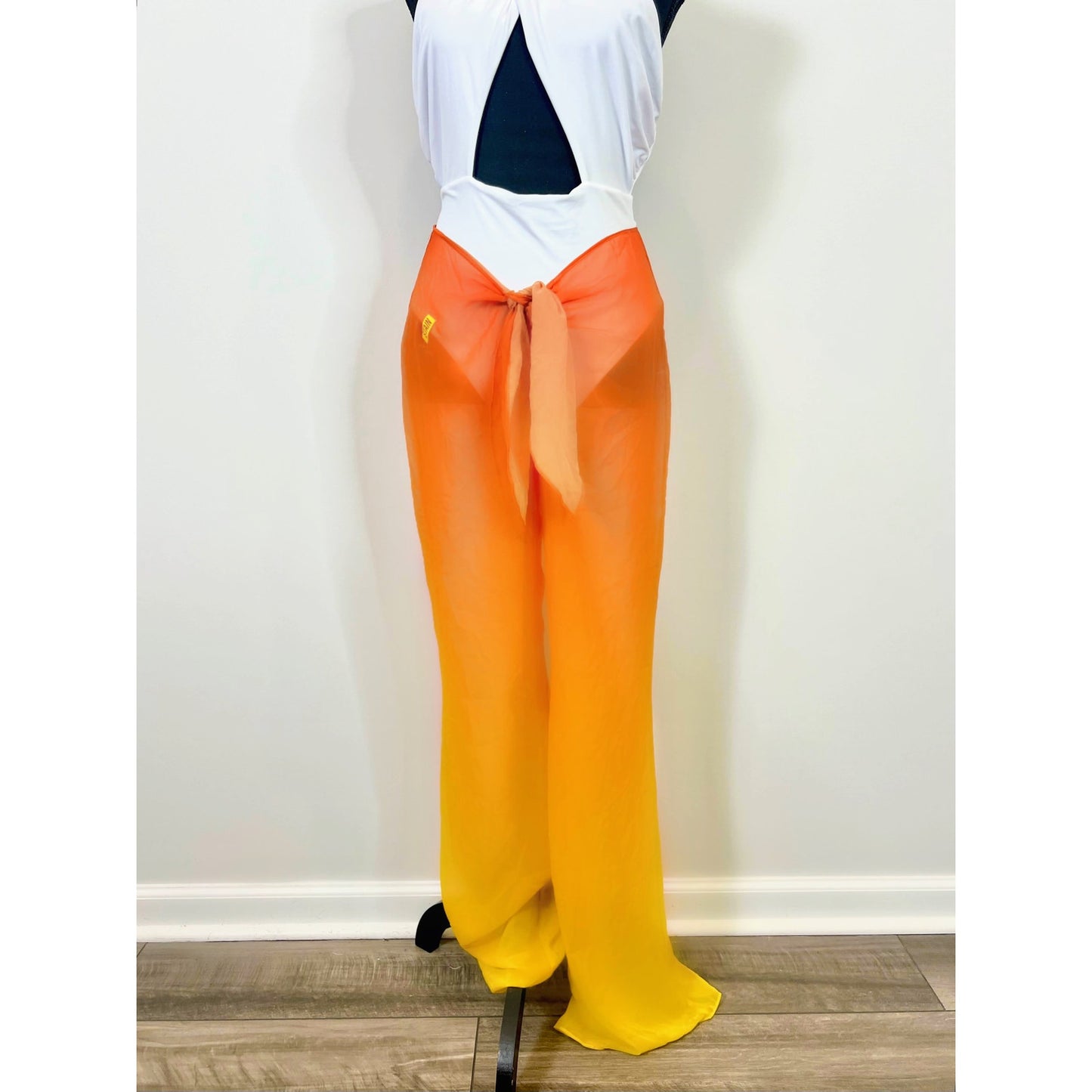 Bananhot x REVOLVE Tommy Pants in Orange Small Ombre Chiffon Tie Front Beach