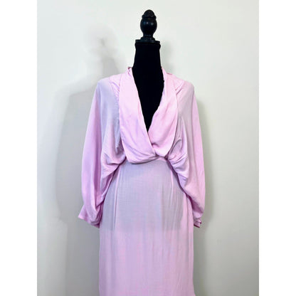 SWF Plunge Maxi Sunset Dress in Resurrection Pink Size XS Cinched Waist Kimono