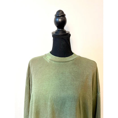 Dr. Collectors Basic Double Face Dye Tee in Green Medium Long Sleeve Cotton