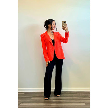 Generation Love NWT Hudson Crepe Blazer in Papaya Orange Large Single Button