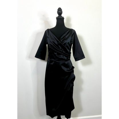 Chiara Boni La Petite Dress Black Medium Robe Florien Satin Midi Cocktail Party