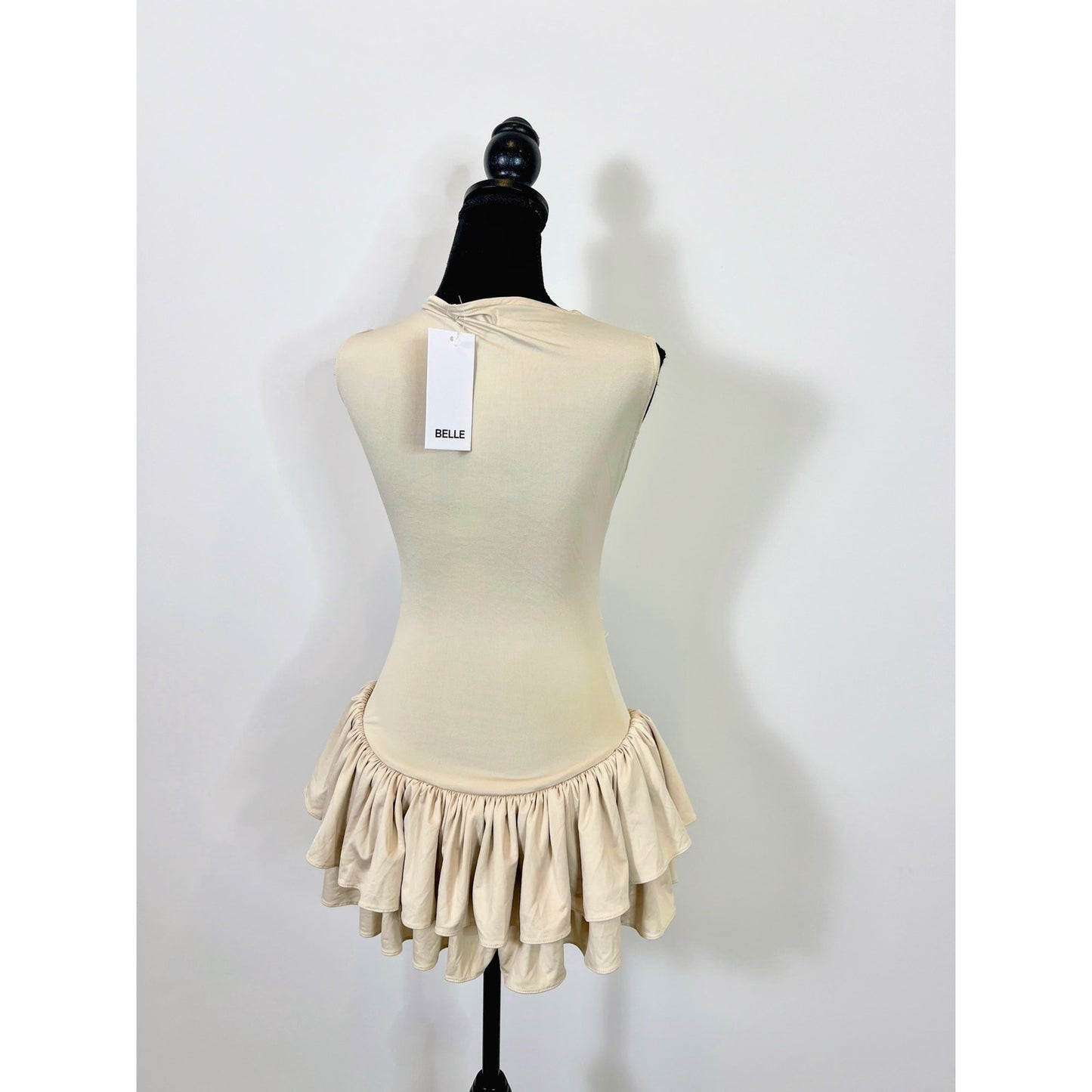 Belle The Label Ballerina Mini Dress in Cream Small Pullover Sleeveless Stretch