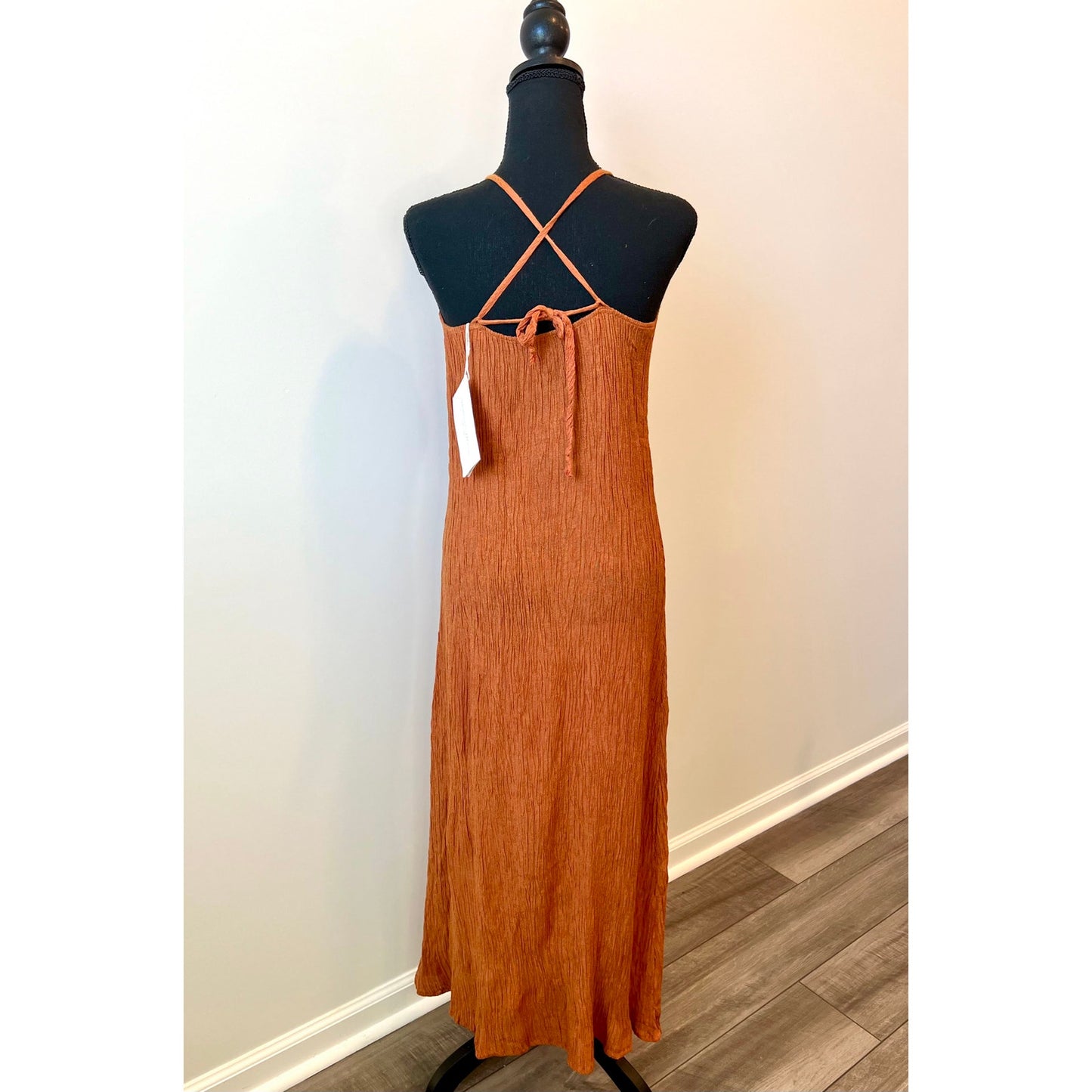 Savannah Morrow Che-Papaya Maxi Dress in Orange Size XS Sleeveless Tie Back