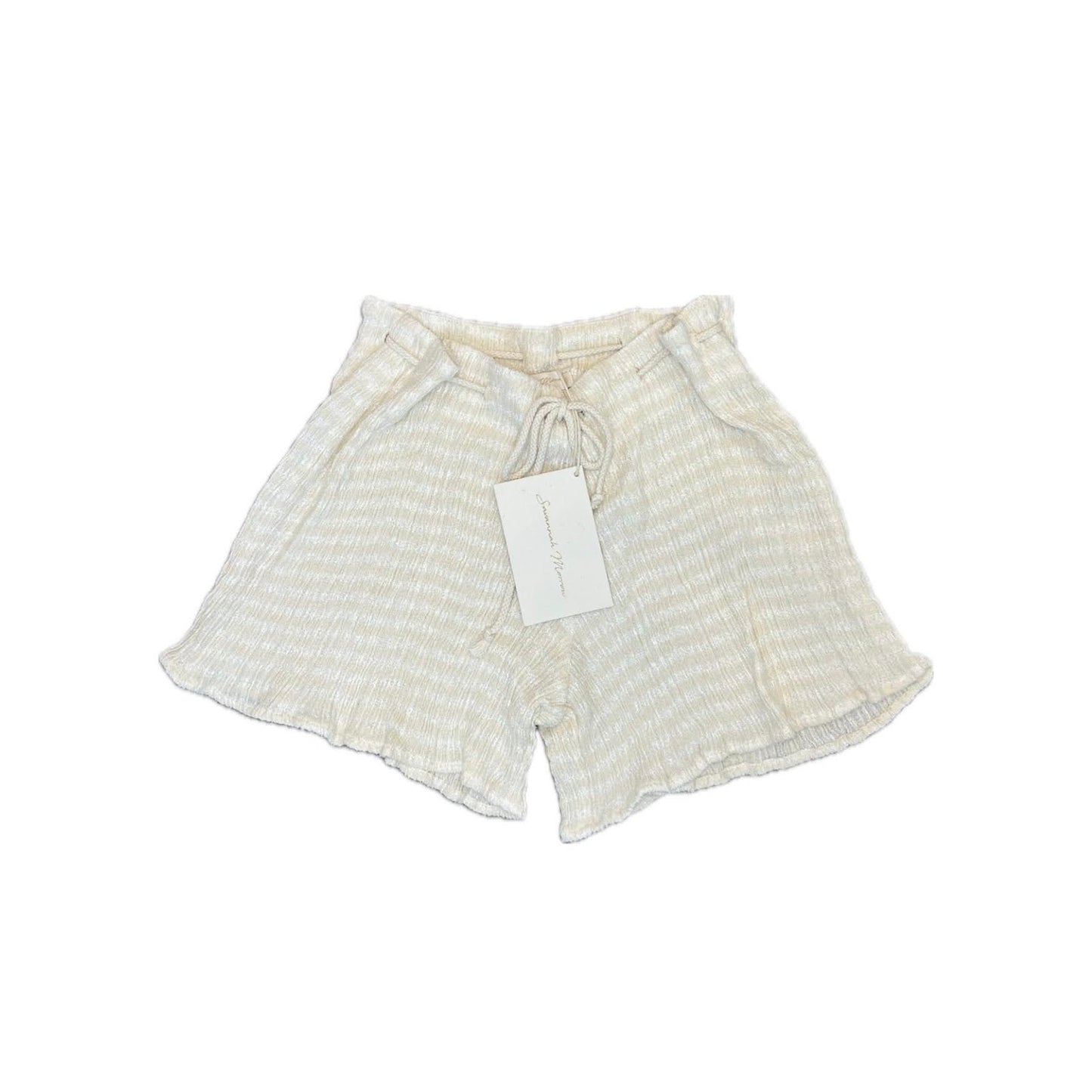 Savannah Morrow Zamia Shorts in Ivory Striped Pull On Drawstring Waist Summer