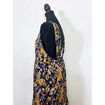 Sézane Robe Titania Maxi Dress in Doha Ochre Size 40 Floral Print Sleeveless