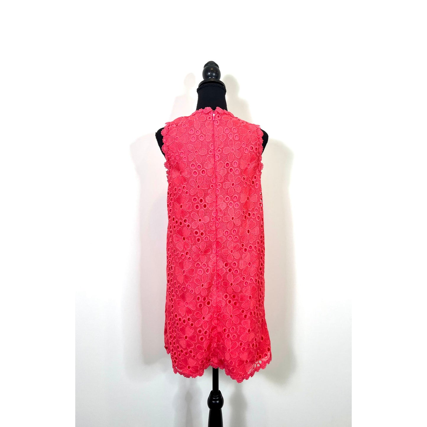 Kate Spade Shore Thing Shift Dress in Coral Size 10 Mini Floral Lace Lined Party