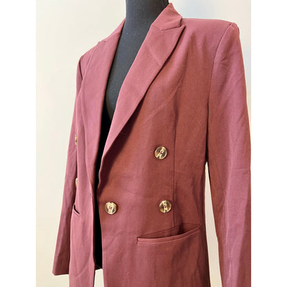 Nic + Zoe The Avenue Blazer in Redwood Size 8 Button Front Stretch Formal Party